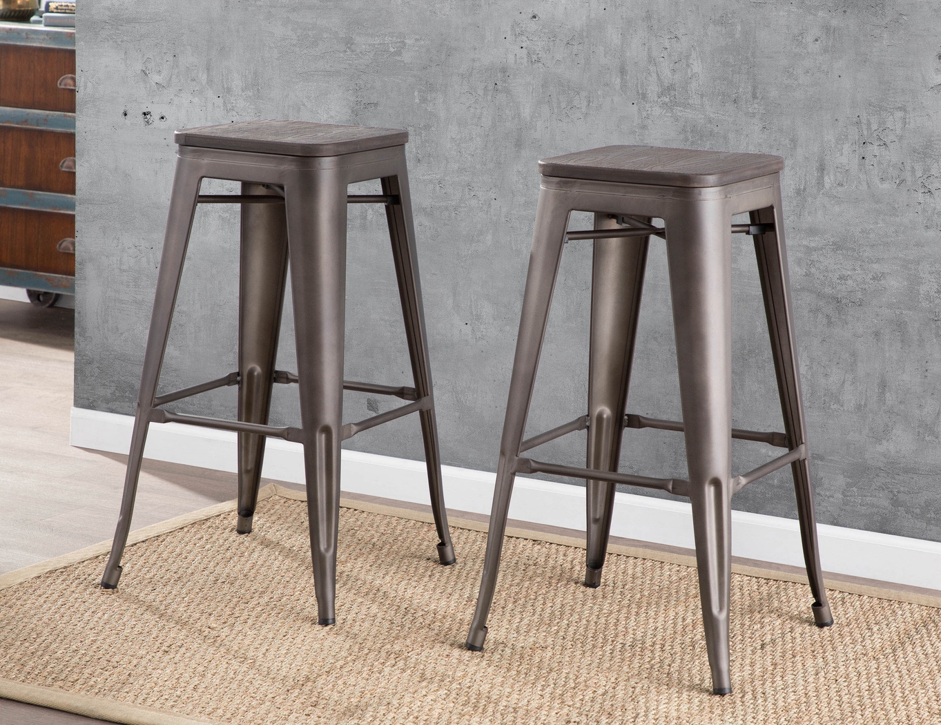 Aldersyde Espresso Barstool (Set of 2) - Thumbnail - Image 4