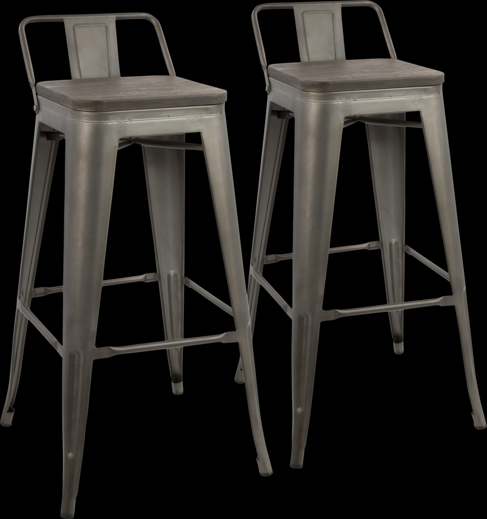 Aldersyde Espresso Low Back Barstool (Set of 2) - Thumbnail - Image 1