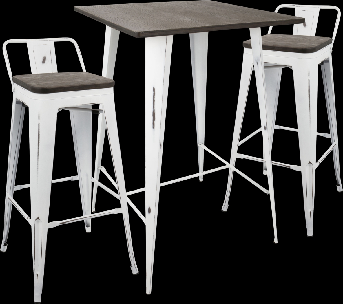 Aldersyde White 3 Pc Bar Height Table Set - Thumbnail - Image 1