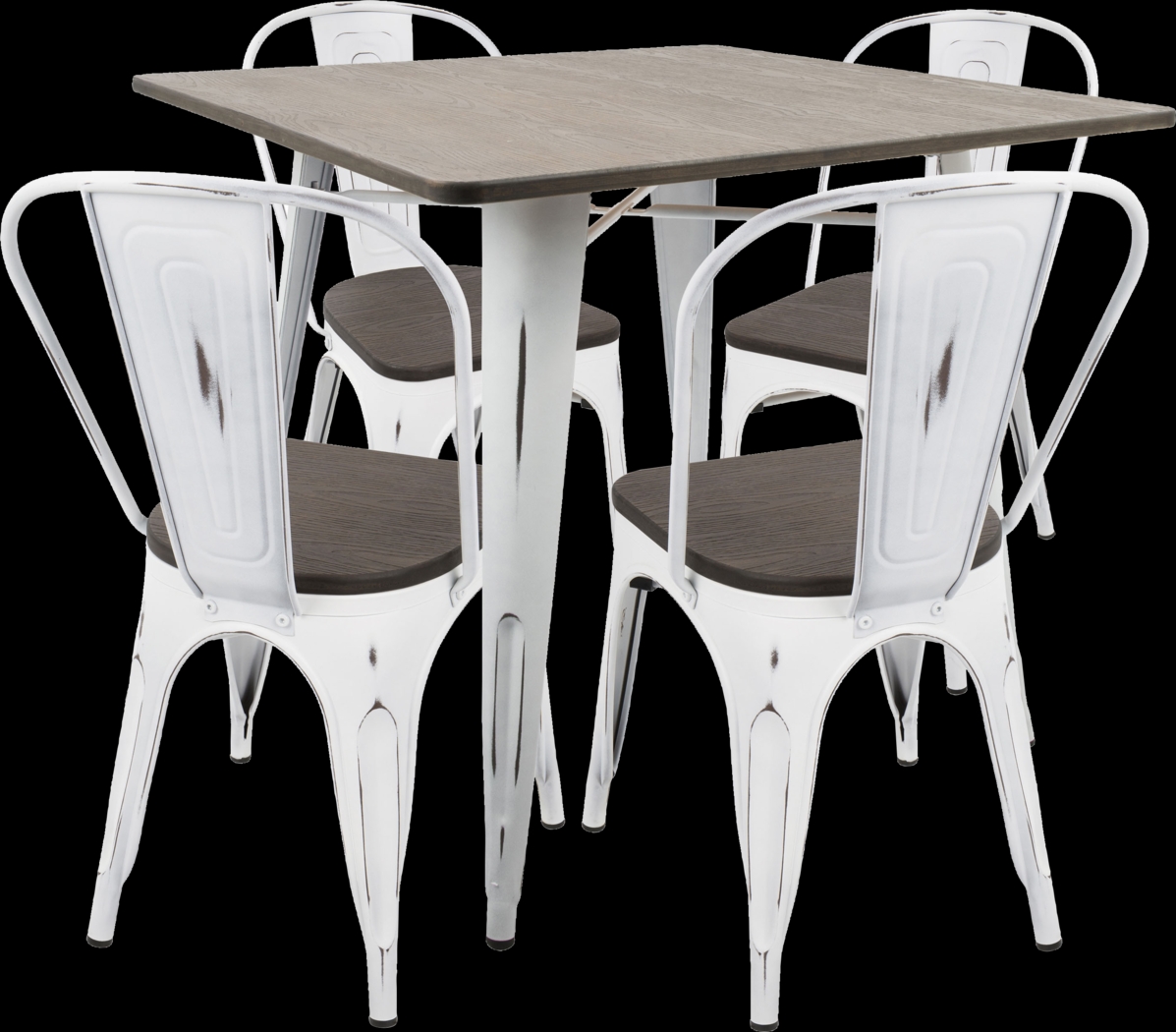 Aldersyde White 3 Pc Square Dining Set - Thumbnail - Image 3
