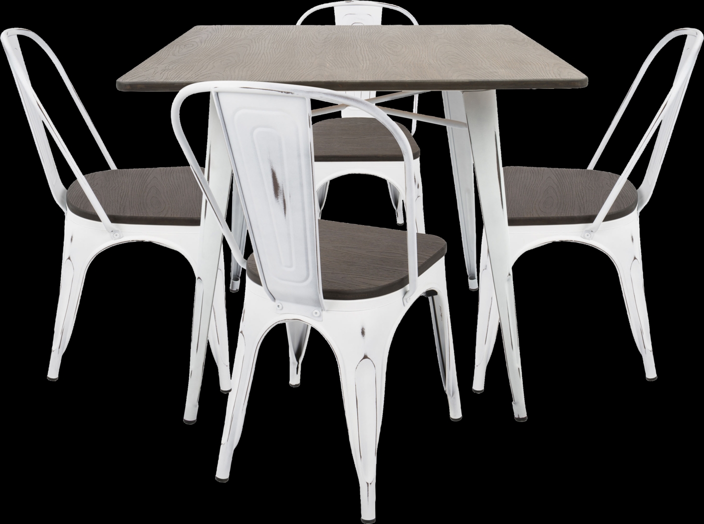 Aldersyde White 3 Pc Square Dining Set - Thumbnail - Image 1