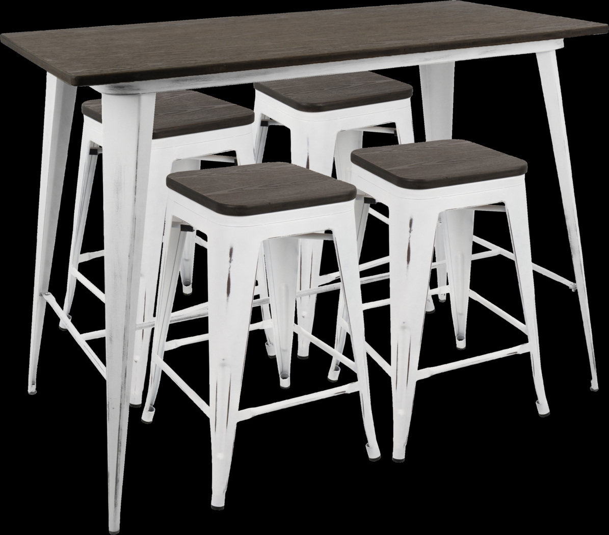 Aldersyde White 5 Pc Counter Height Set - Thumbnail - Image 1