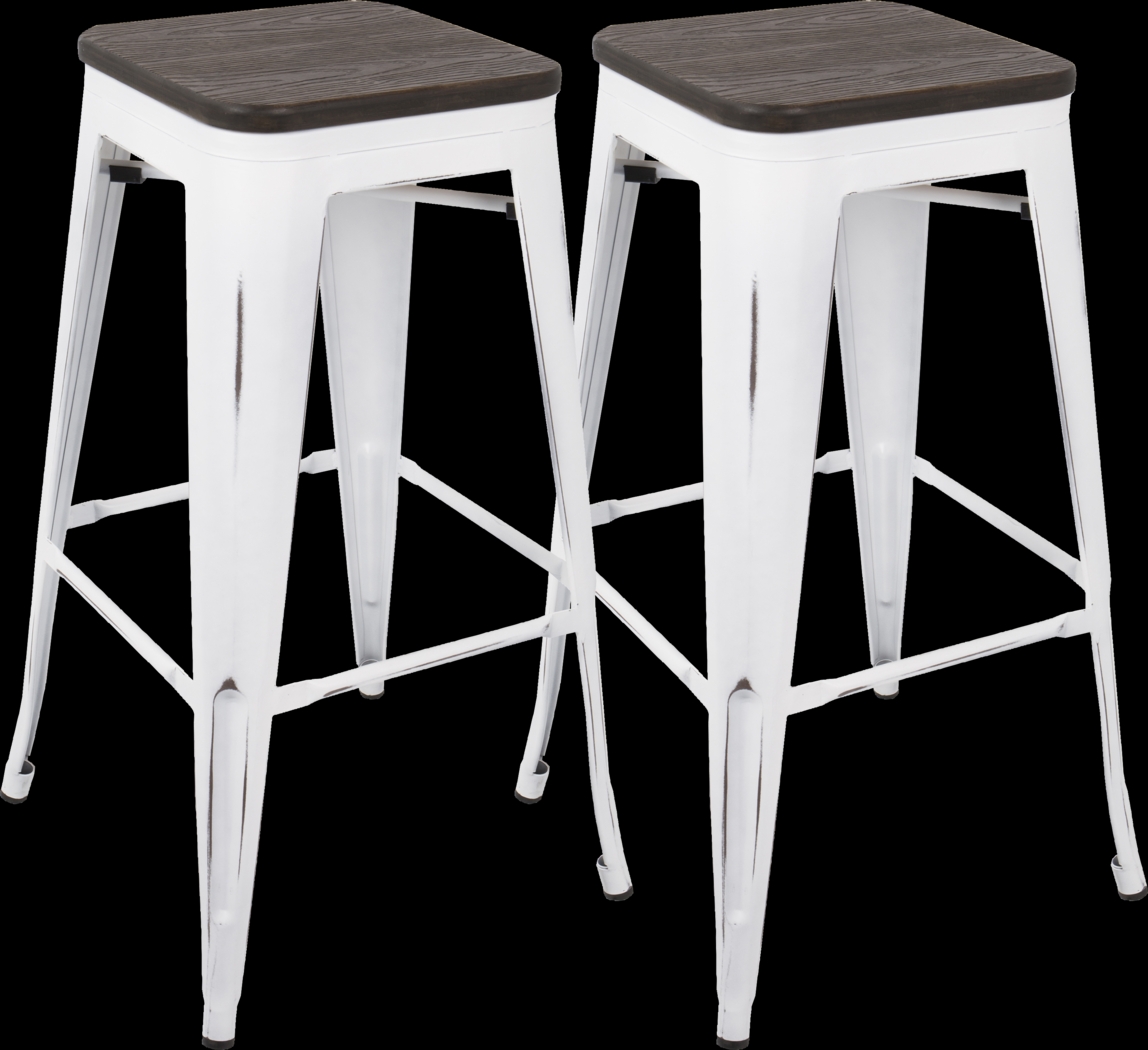 Aldersyde White Barstool (Set of 2) - Thumbnail - Image 1