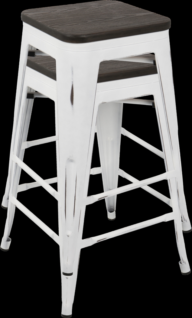 Aldersyde White Counter Height Stool (Set of 2) - Thumbnail - Image 2