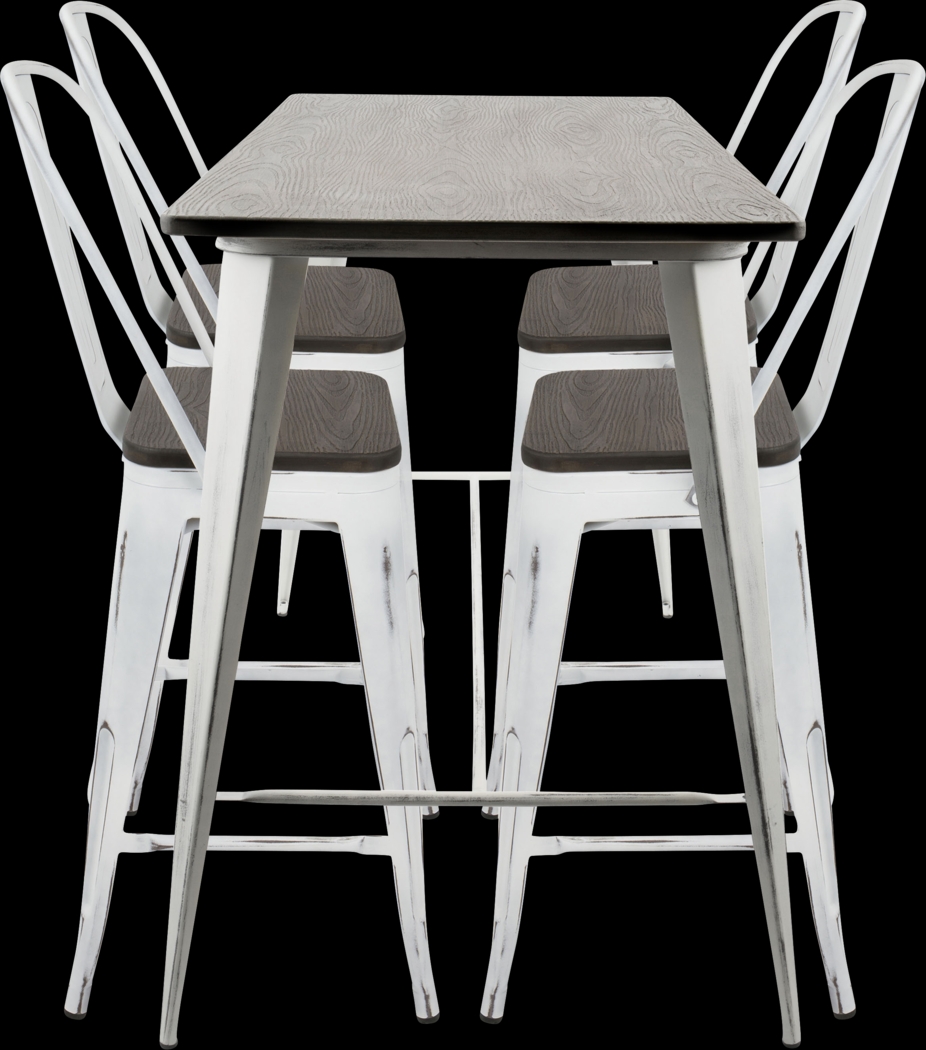 Aldersyde White High Back 5 Pc Counter Height Table Set - Thumbnail - Image 3