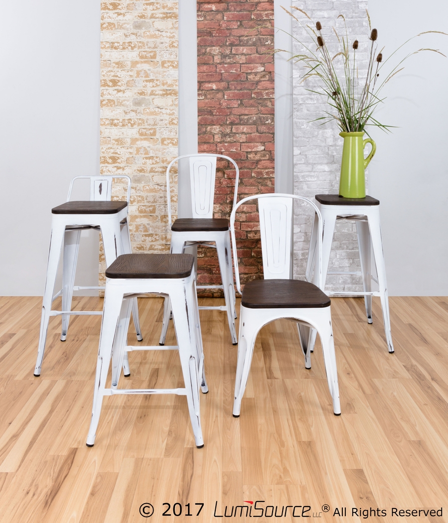 Aldersyde White High Back Counter Height Stool (Set of 2) - Thumbnail - Image 2