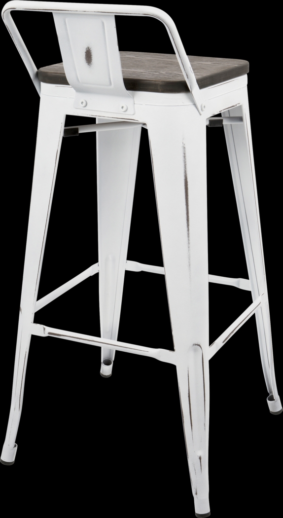 Aldersyde White Low Back Barstool (Set of 2) - Thumbnail - Image 2