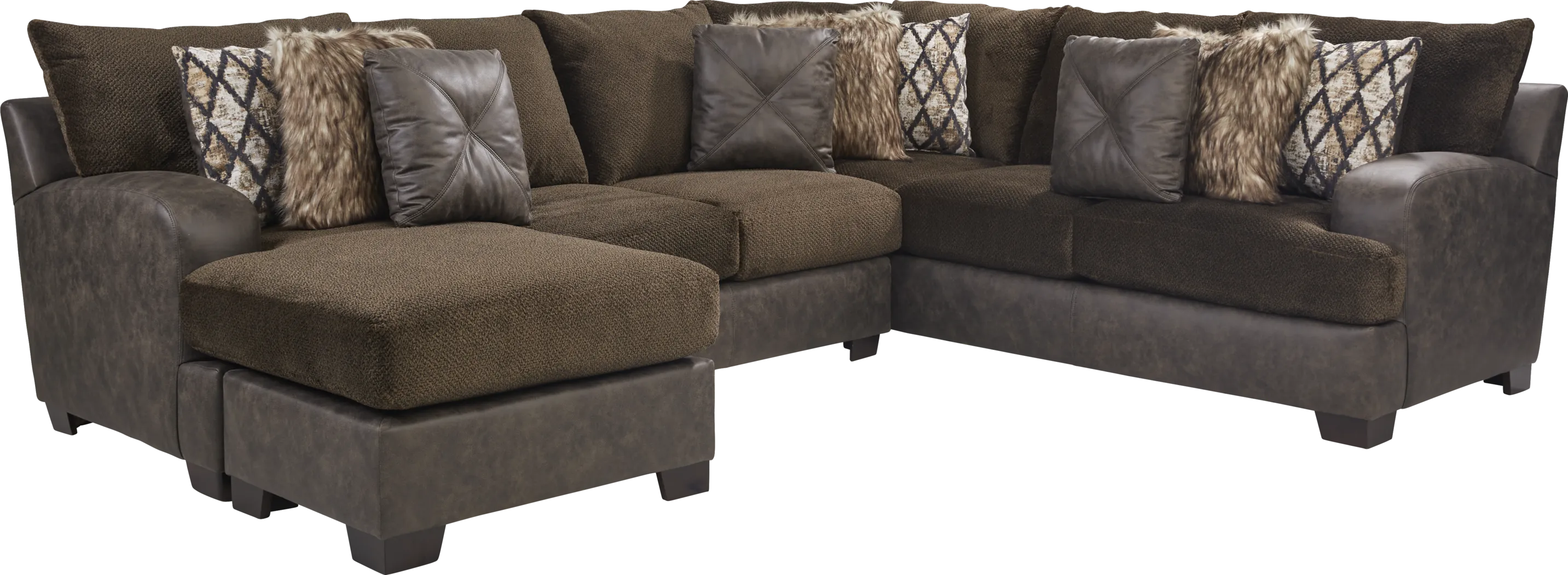 Aldie Lane Java 3 Pc Gel Foam Sleeper Sectional - Thumbnail - Image 3