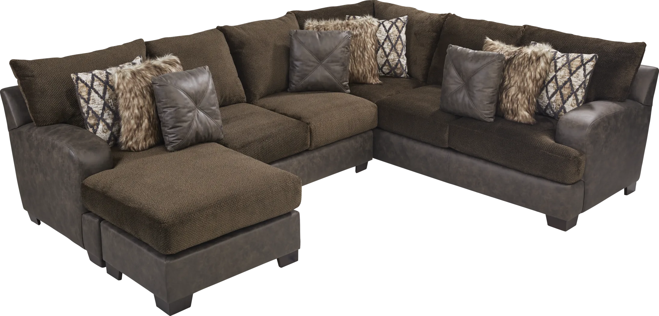 Aldie Lane Java 3 Pc Gel Foam Sleeper Sectional - Thumbnail - Image 1