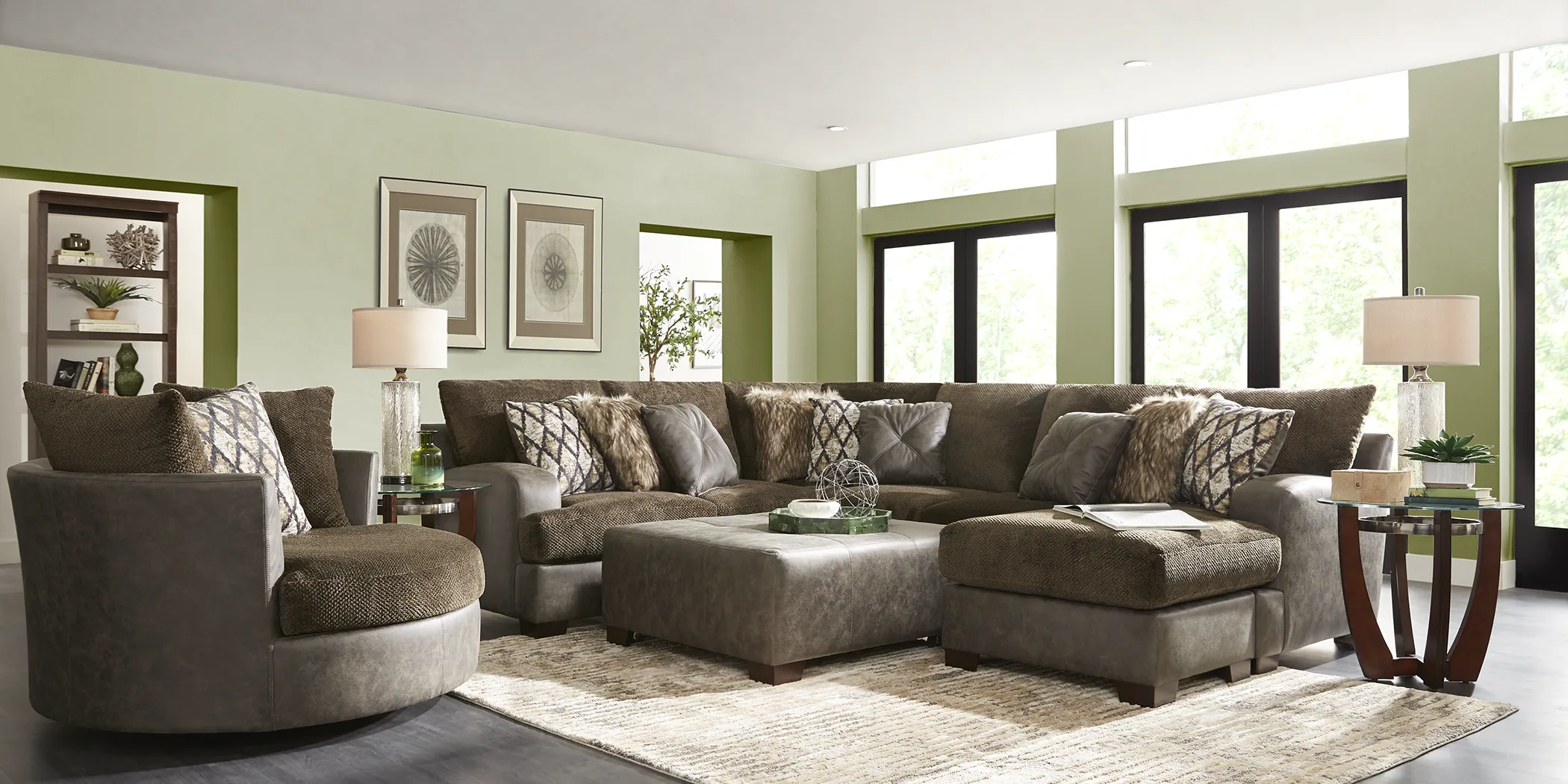 Aldie Lane Java 3 Pc Sectional Living Room - Thumbnail - Image 1
