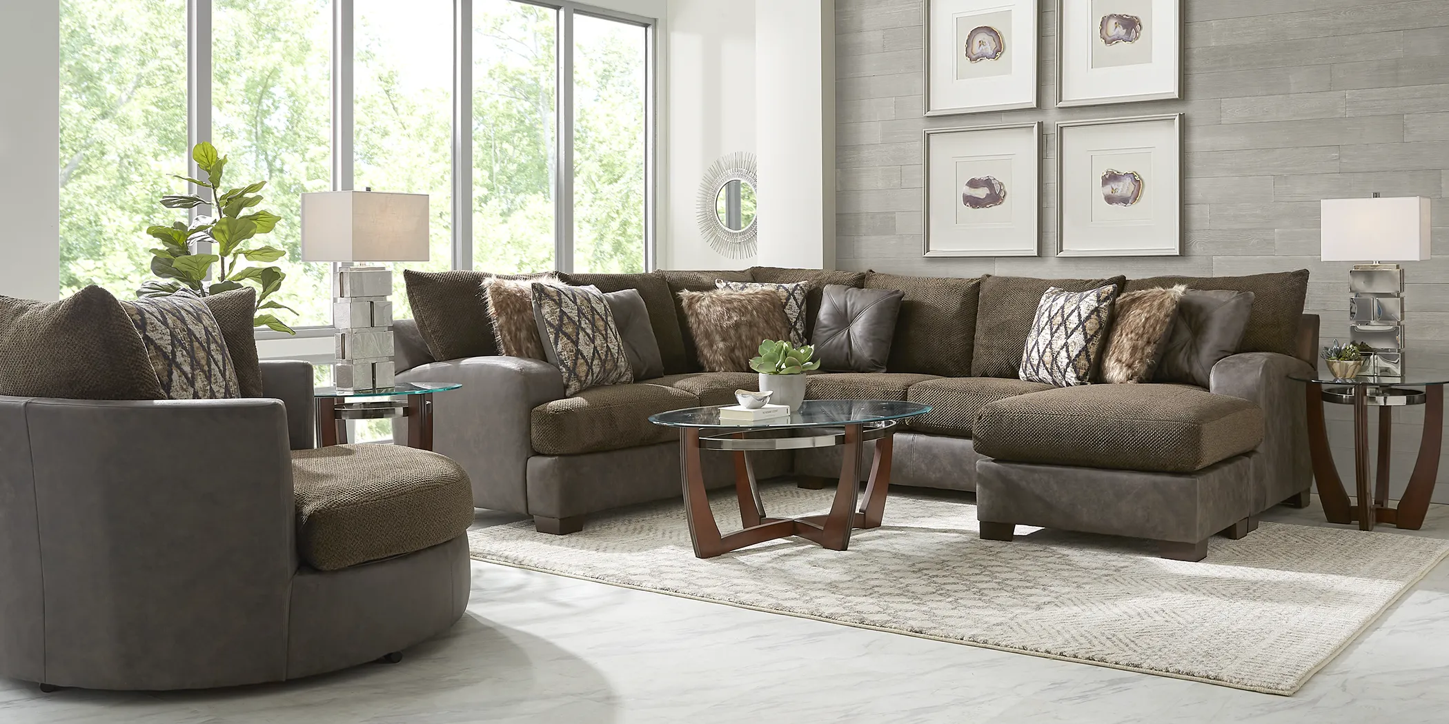 Aldie Lane Java 3 Pc Sleeper Sectional - Thumbnail - Image 2