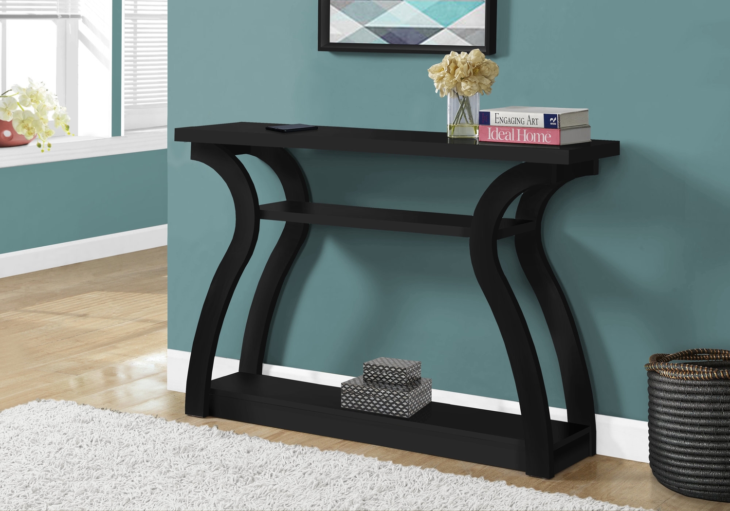 Aldworth Black Sofa Table - Thumbnail - Image 2