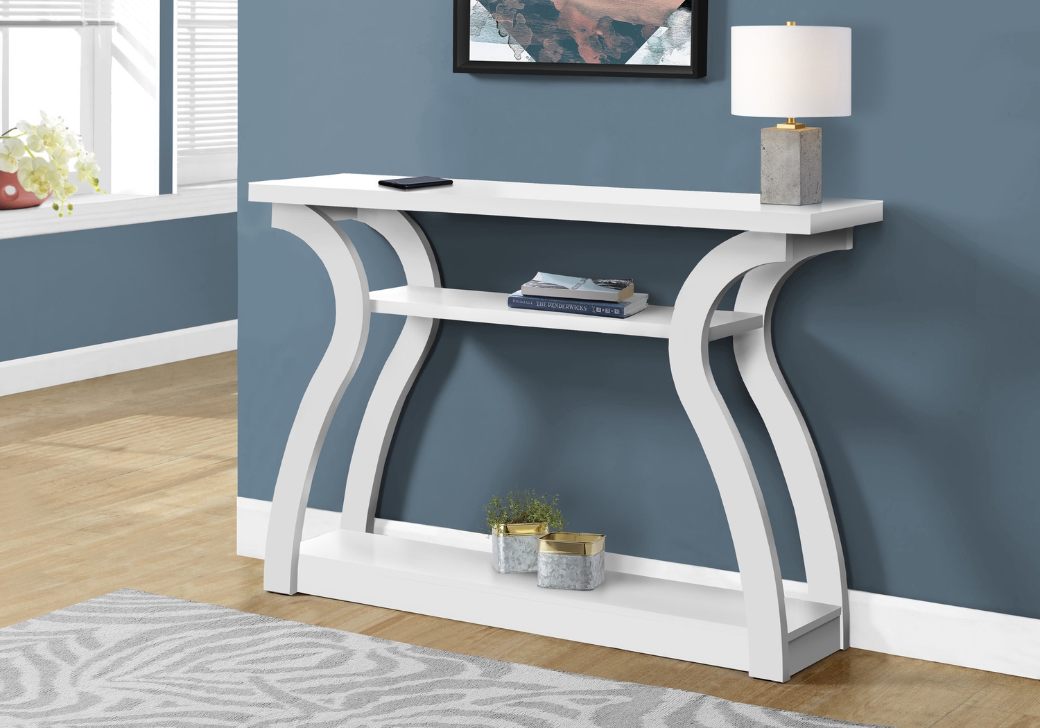 Aldworth White Sofa Table - Thumbnail - Image 2