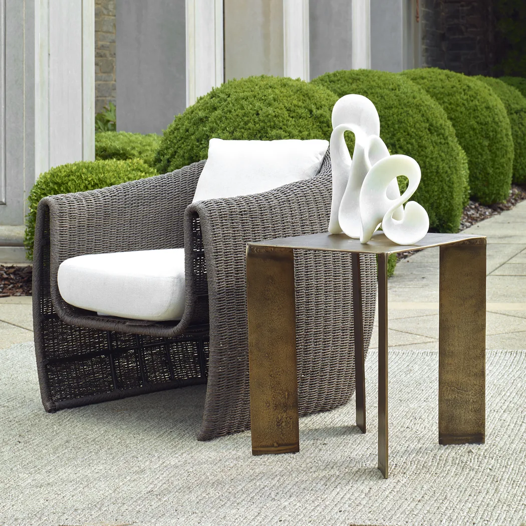 Alehi Brass Outdoor End Table - Thumbnail - Image 2