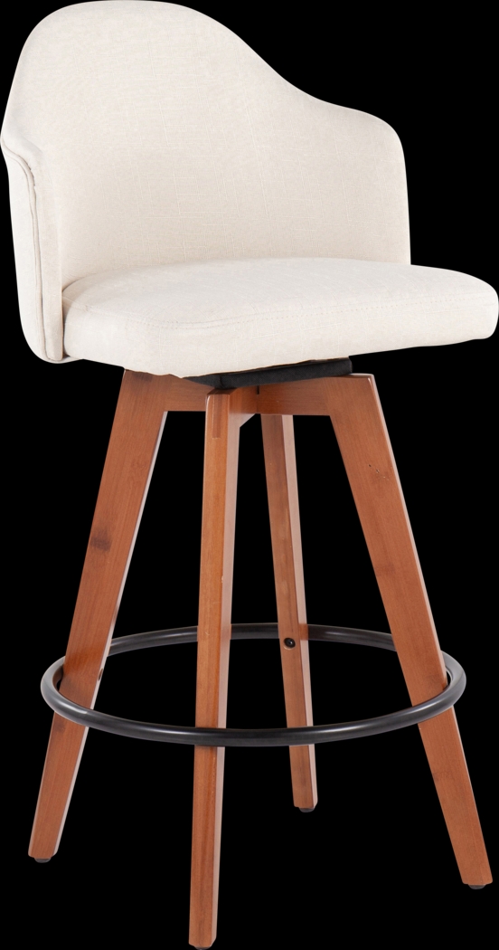 Aleiah Cream Counter Height Stool, Set of 2 - Thumbnail - Image 2