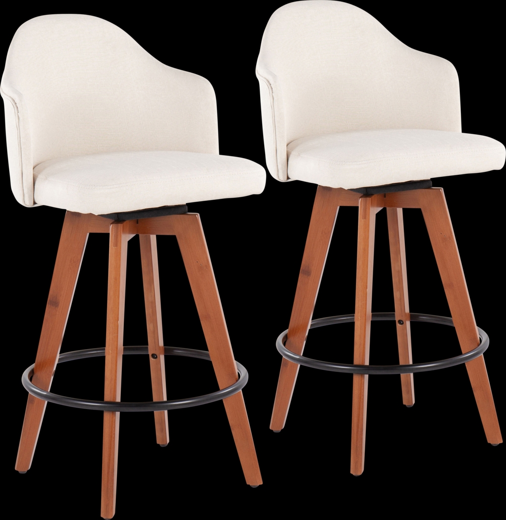Aleiah Cream Counter Height Stool, Set of 2 - Thumbnail - Image 1
