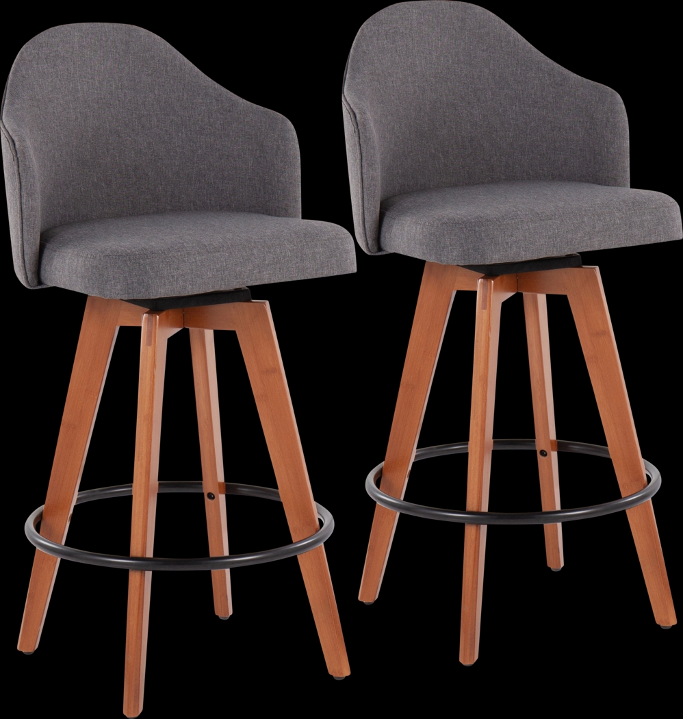 Aleiah Gray Counter Height Stool, Set of 2 - Thumbnail - Image 1