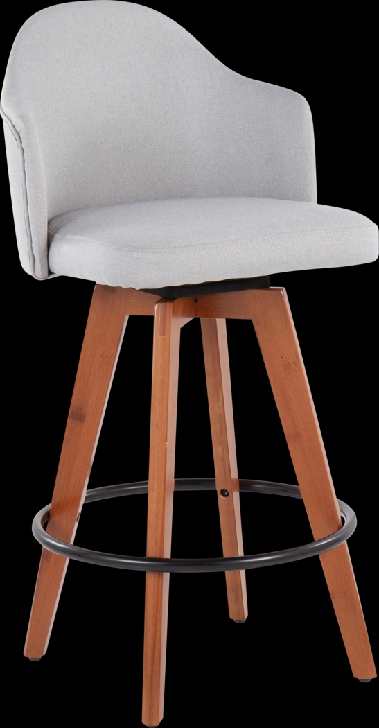 Aleiah Light Gray Counter Height Stool, Set of 2 - Thumbnail - Image 2