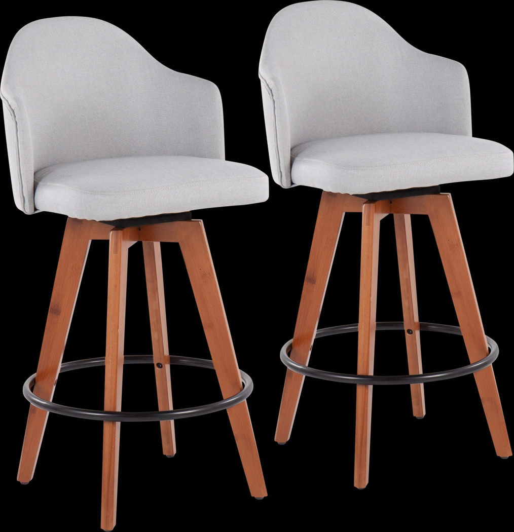 Aleiah Light Gray Counter Height Stool, Set of 2 - Thumbnail - Image 1