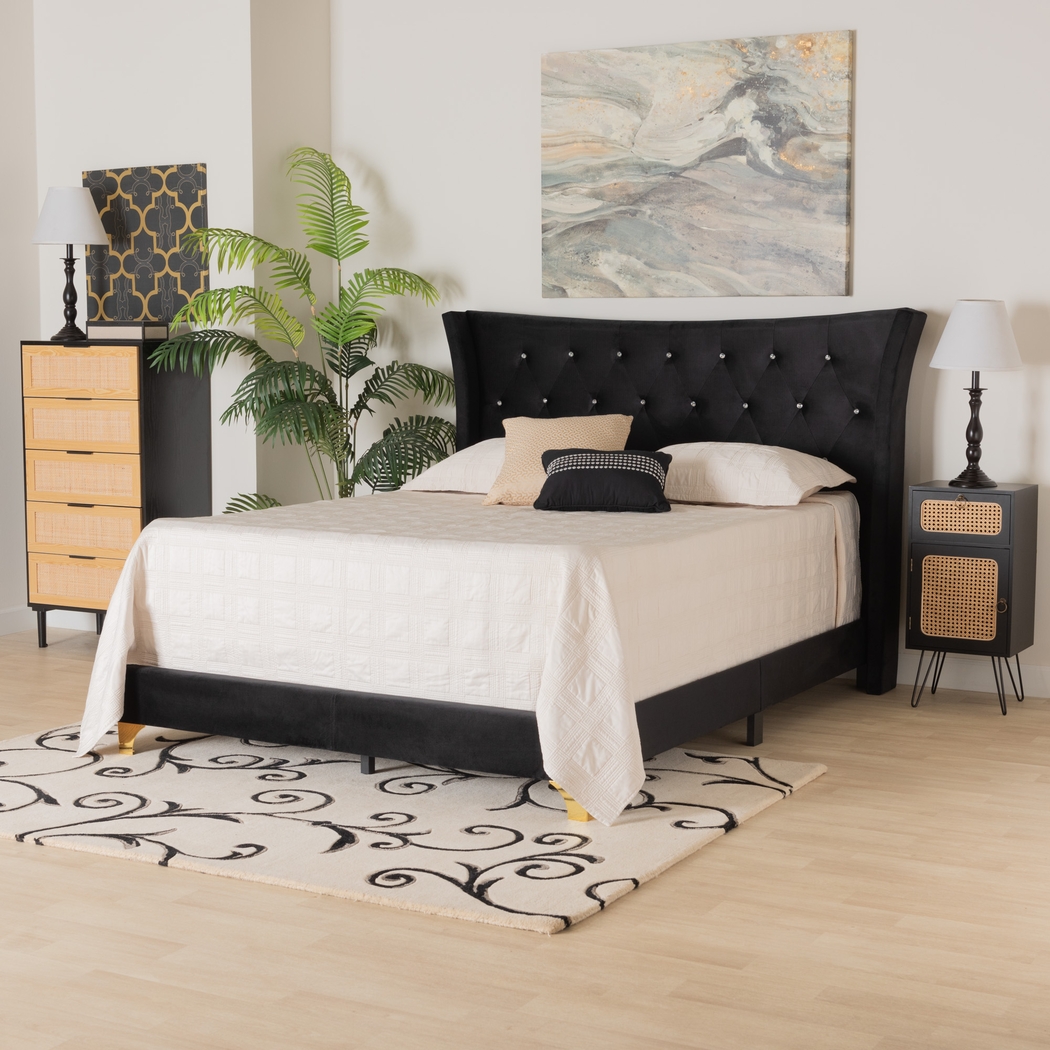 Aleida Black Queen Bed - Thumbnail - Image 2