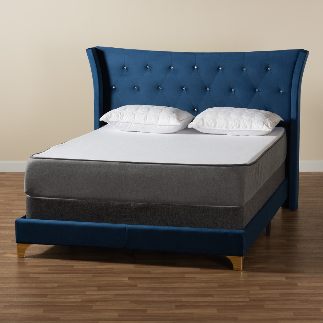 Aleida Blue Queen Bed - Thumbnail - Image 8