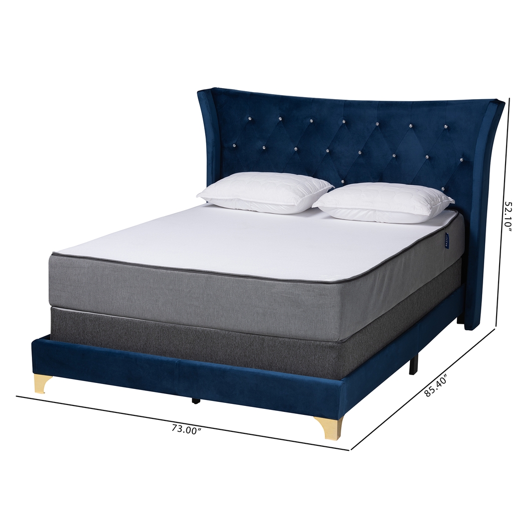 Aleida Blue Queen Bed - Thumbnail - Image 9