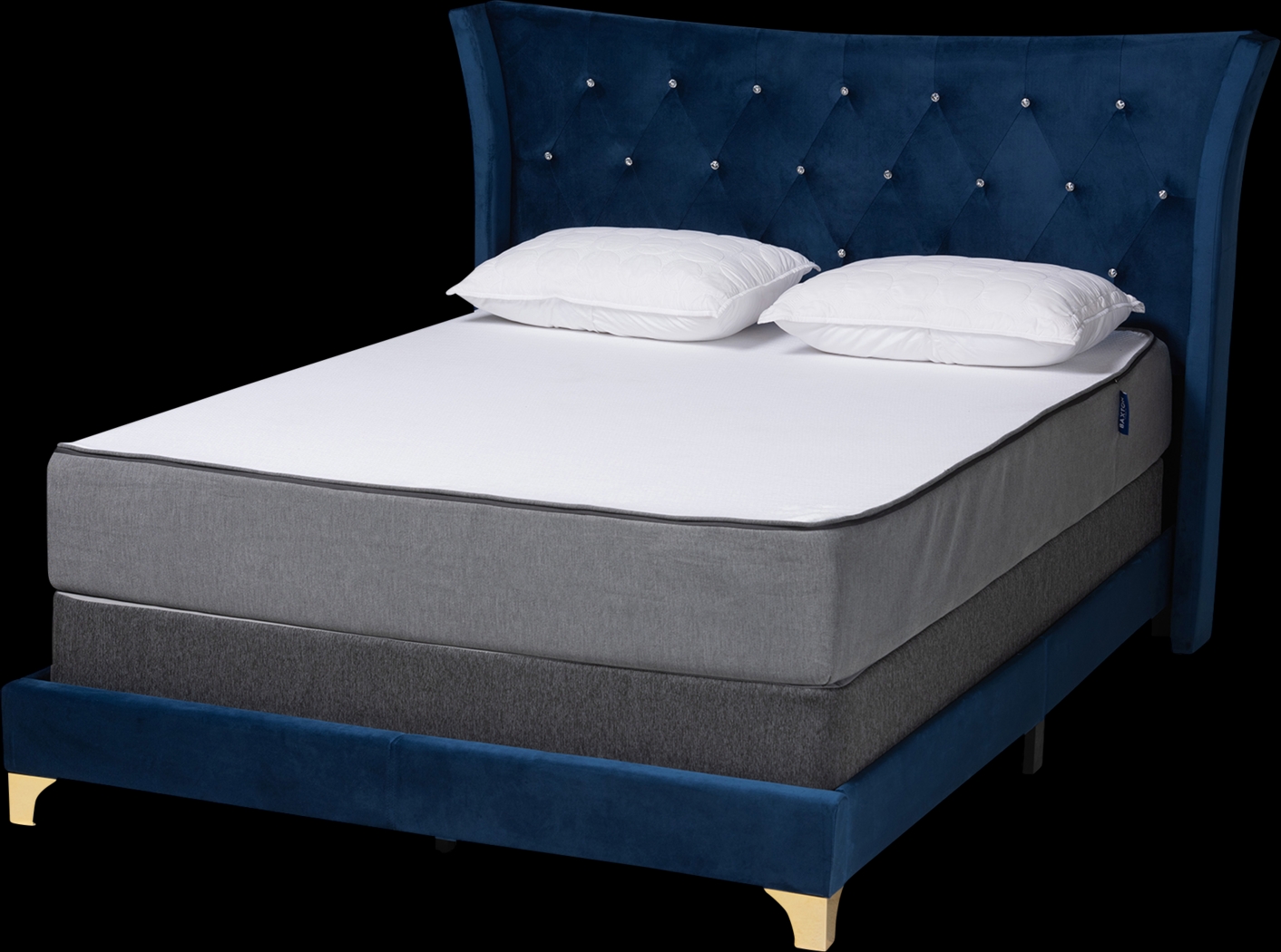Aleida Blue Queen Bed - Thumbnail - Image 1