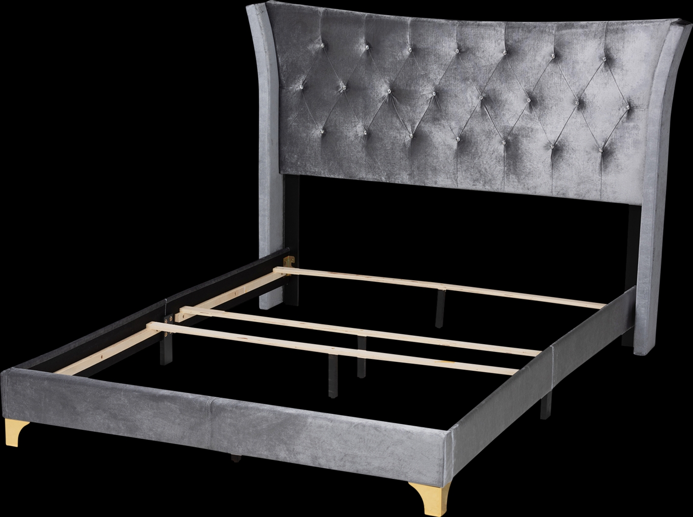 Aleida Gray Queen Bed - Thumbnail - Image 4