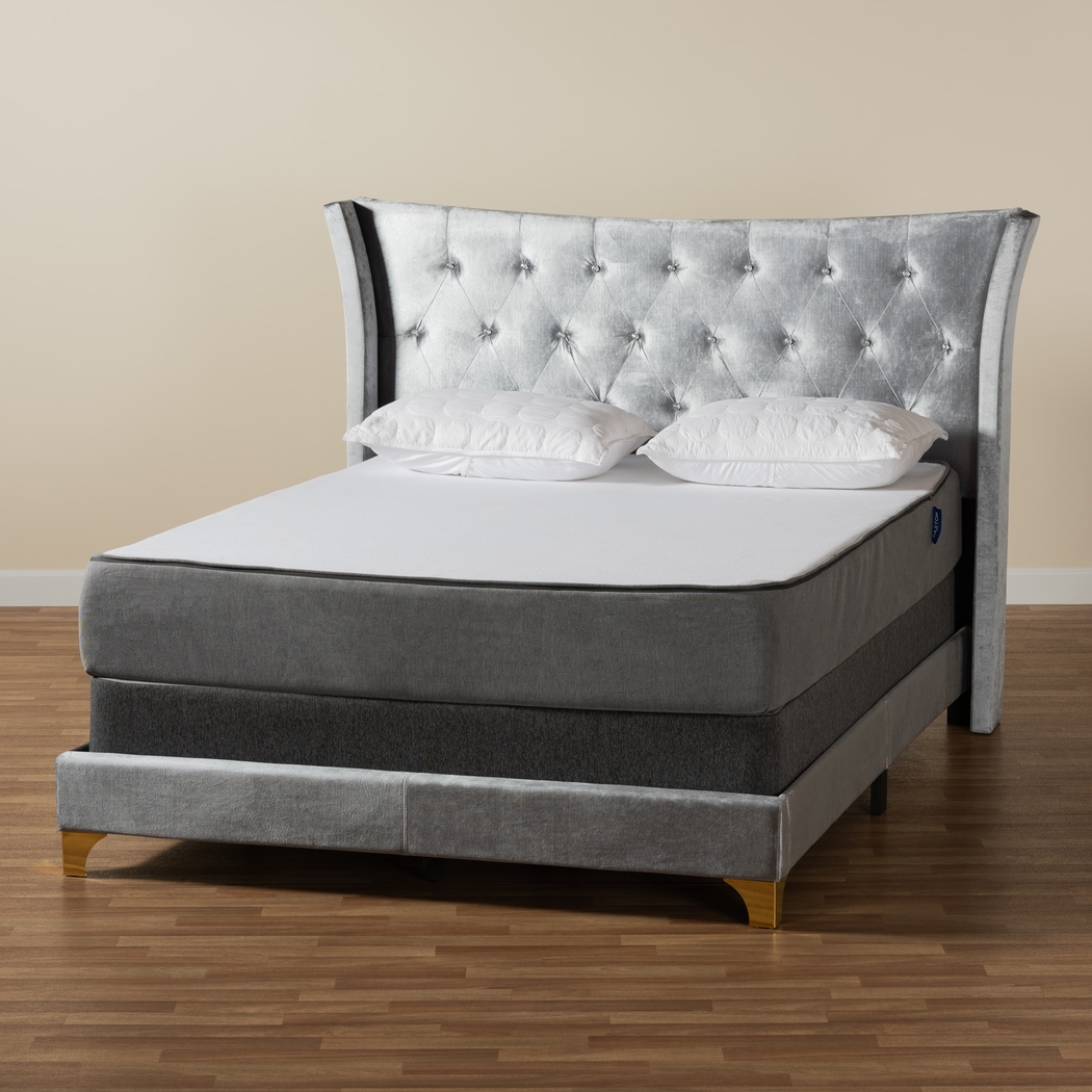 Aleida Gray Queen Bed - Thumbnail - Image 8