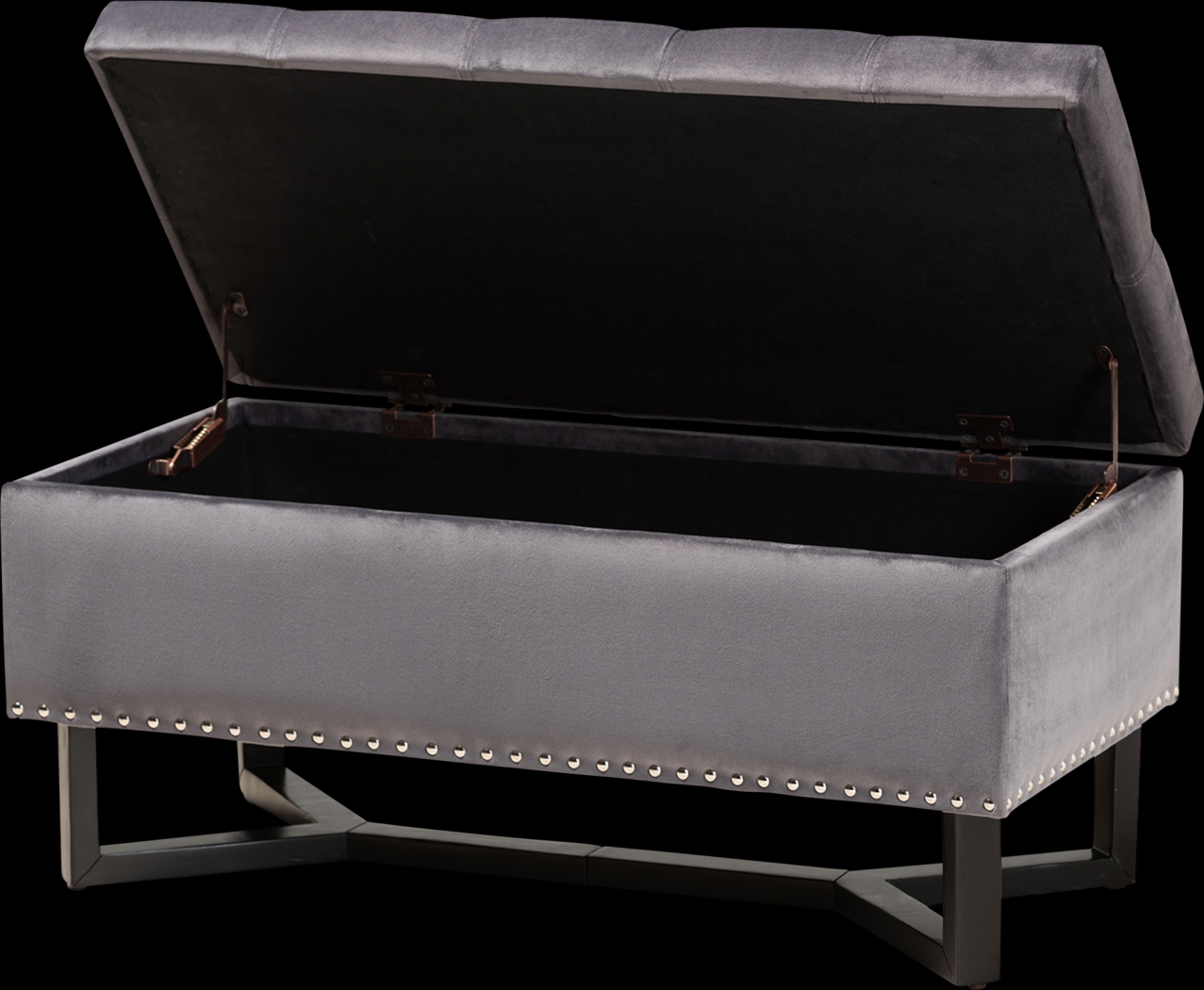 Alema Gray Storage Ottoman - Thumbnail - Image 2