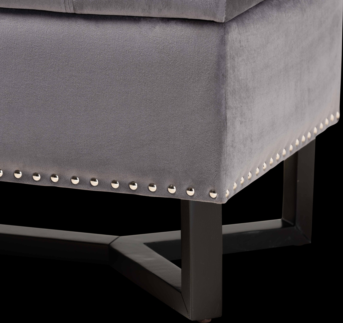 Alema Gray Storage Ottoman - Thumbnail - Image 7