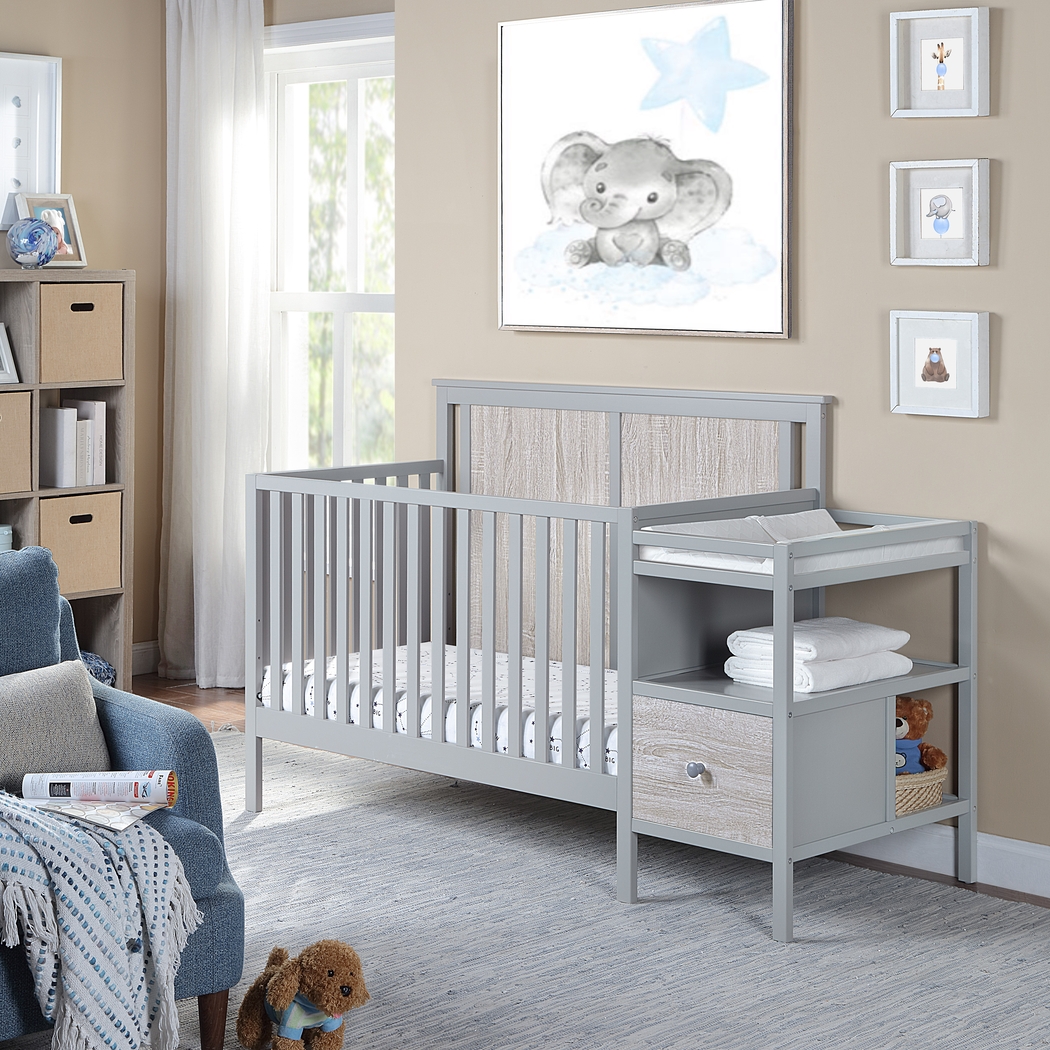 Kids Alemeda Gray Crib and Changer Combo - Thumbnail - Image 6