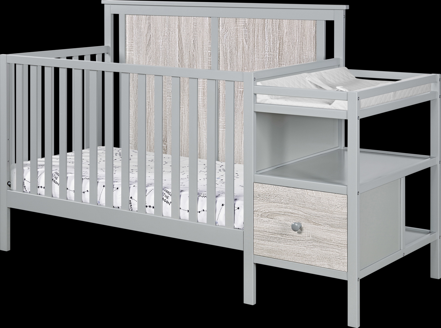 Kids Alemeda Gray Crib and Changer Combo - Thumbnail - Image 1