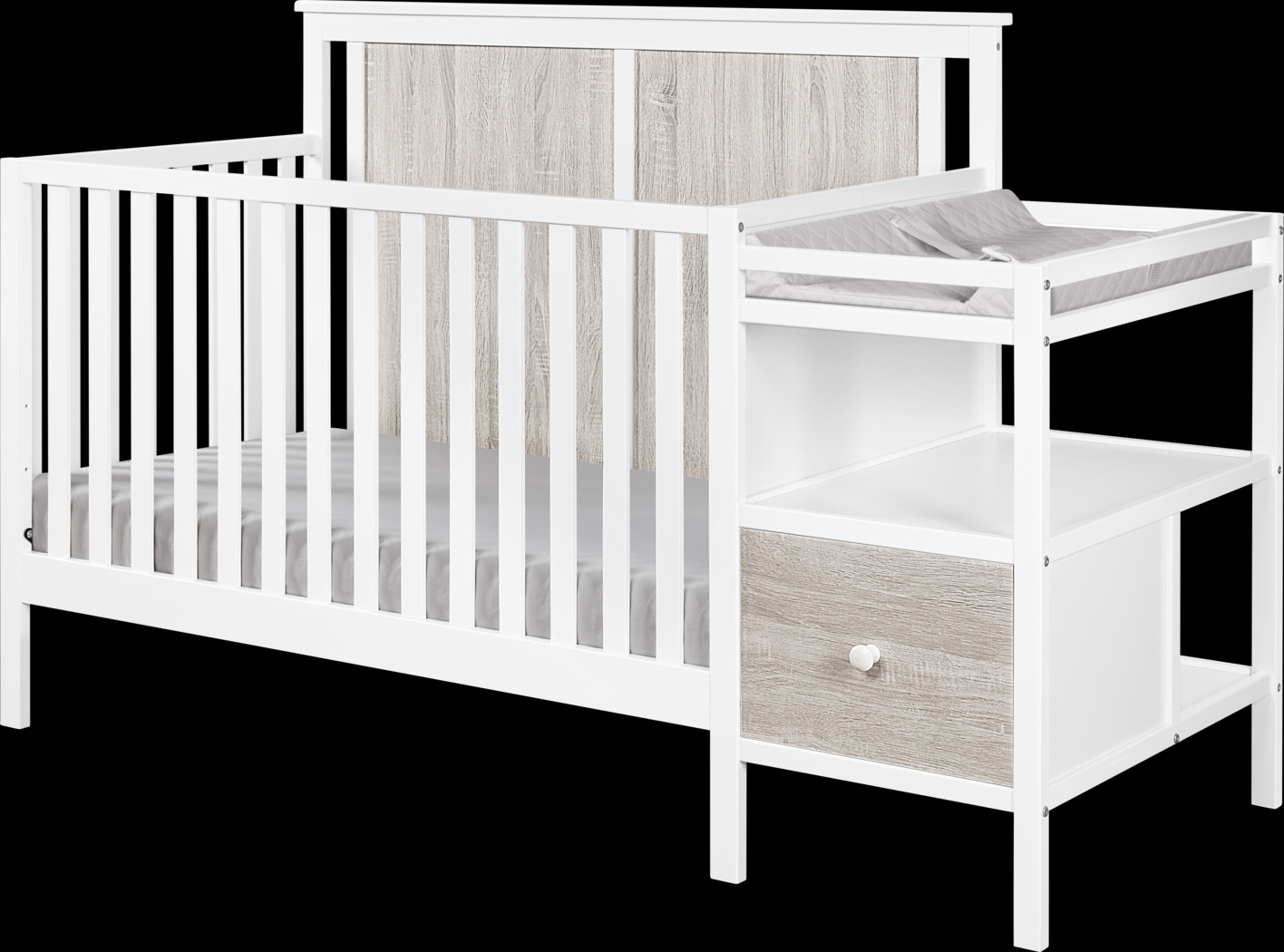 Kids Alemeda White Crib and Changer Combo - Thumbnail - Image 1