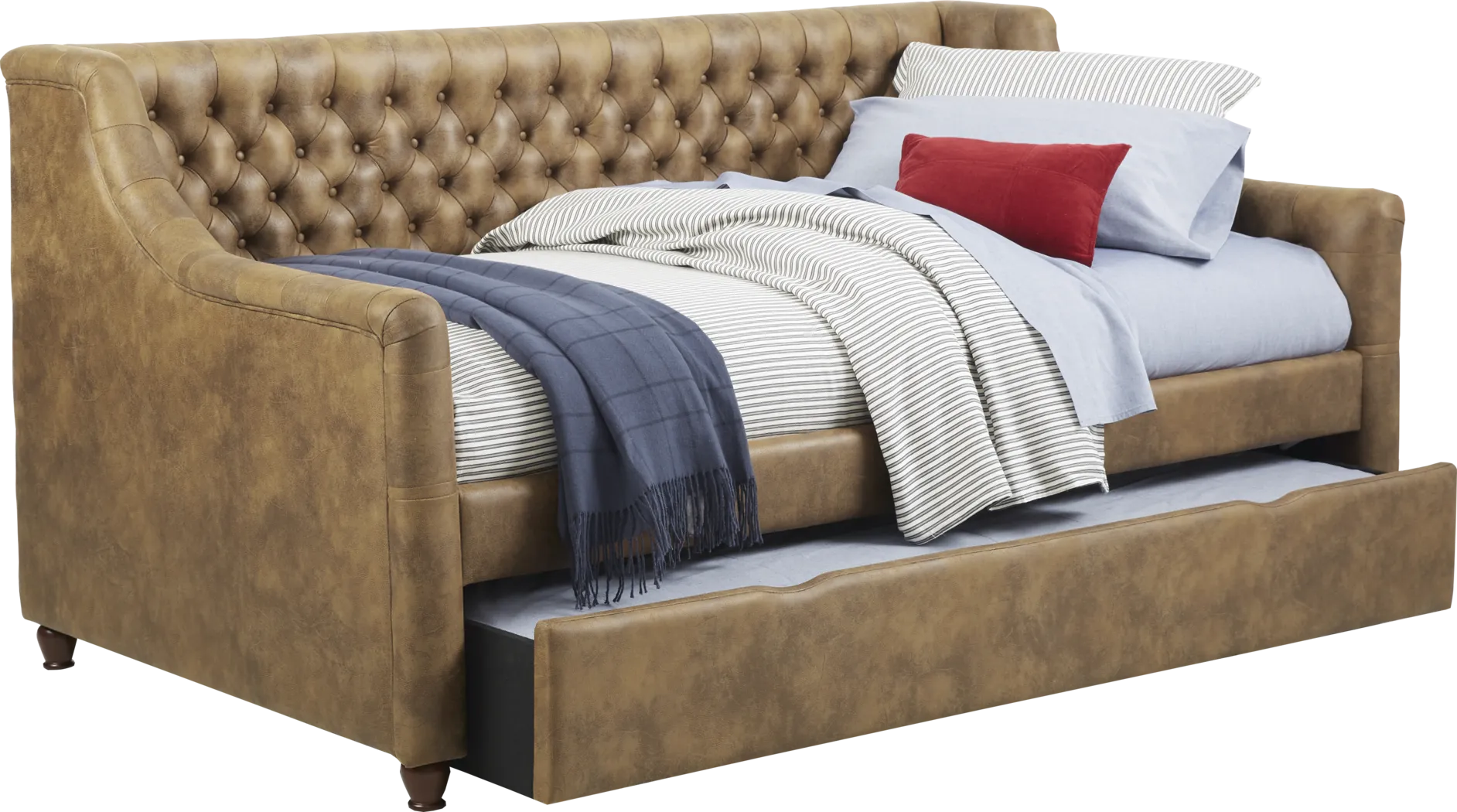 Alena Brown 4 Pc Twin Daybed with Twin Storage Trundle - Thumbnail - Image 1