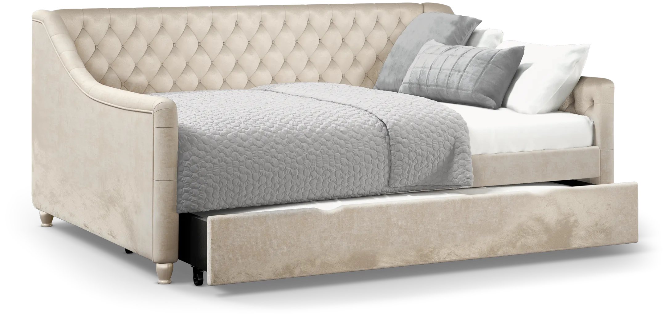 Alena Champagne 4 Pc Twin Daybed with Twin Storage Trundle - Thumbnail - Image 1