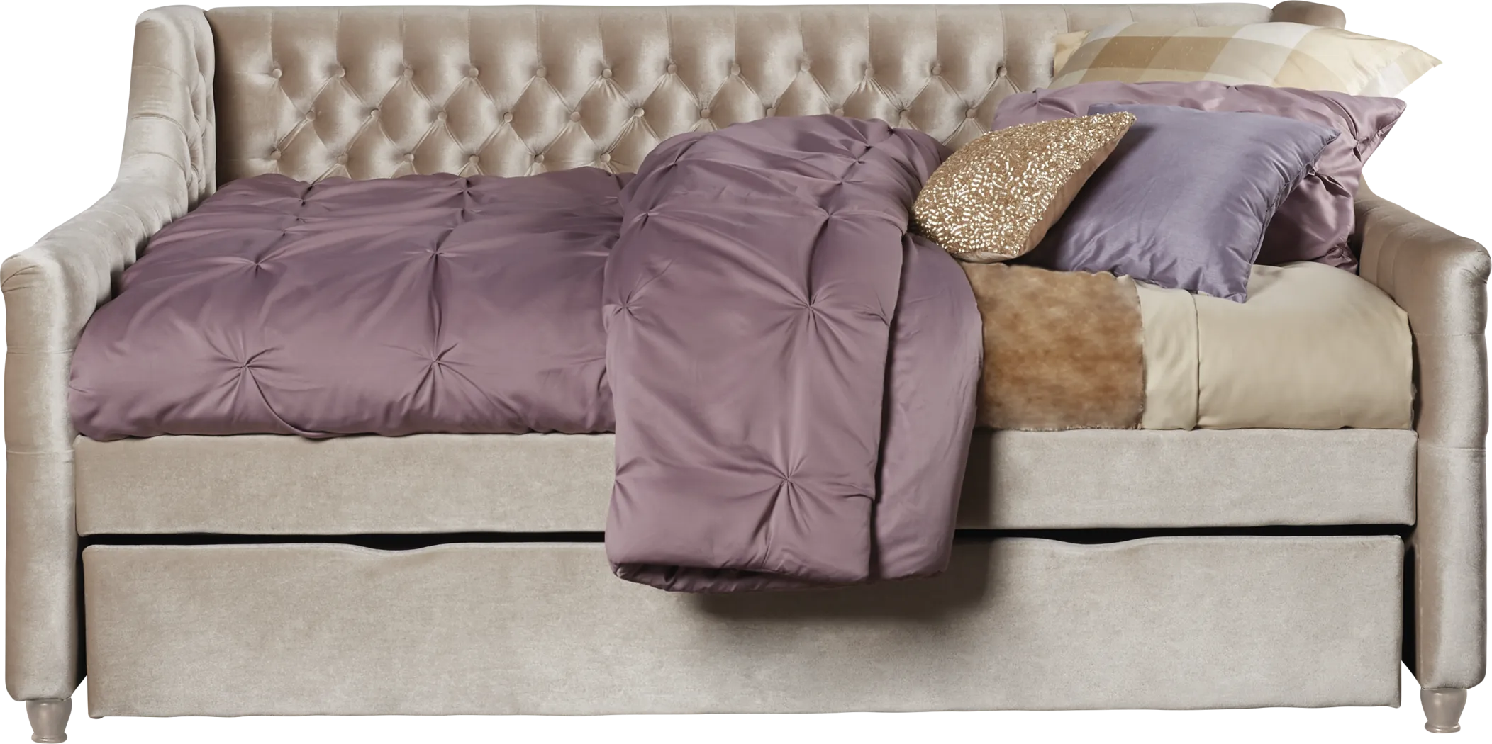 Alena Champagne 4 Pc Twin Daybed with Twin Storage Trundle - Thumbnail - Image 2