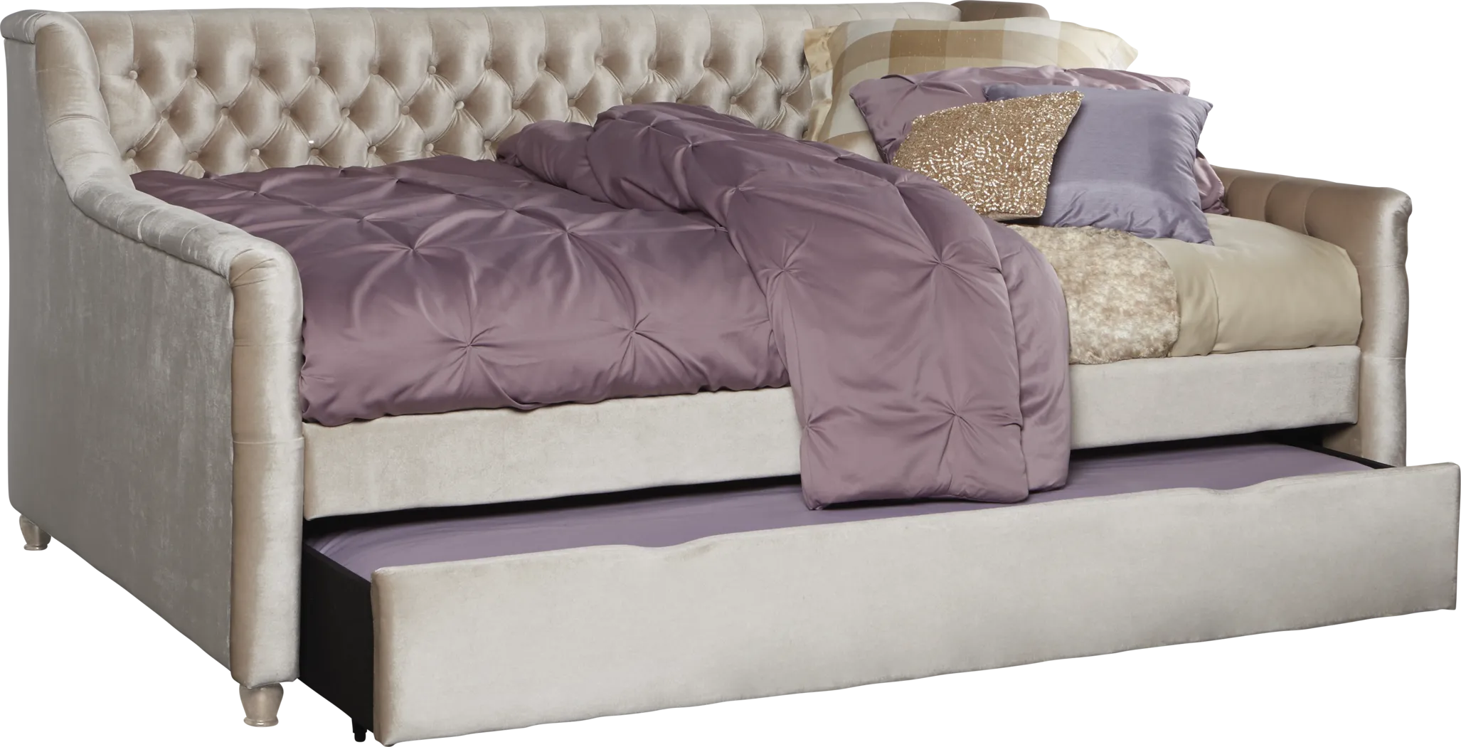 Alena Champagne 4 Pc Twin Daybed with Twin Storage Trundle - Thumbnail - Image 1