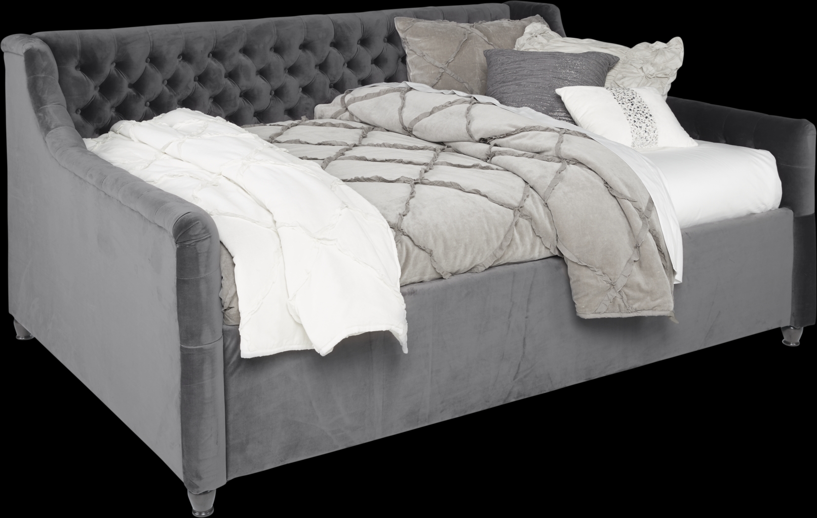 Kids Oberon White 5 Pc Full Bedroom with Charcoal Daybed - Thumbnail - Image 2