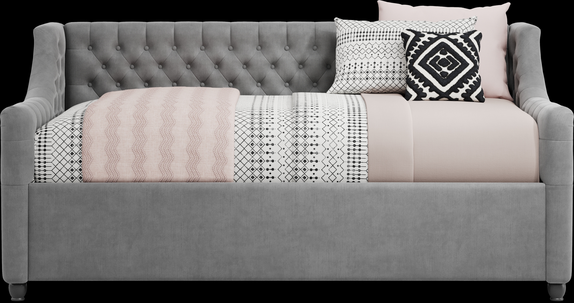 Kids Hilton Head White Bedroom with Alena Charcoal Twin Upholstered Daybed - Thumbnail - Image 5