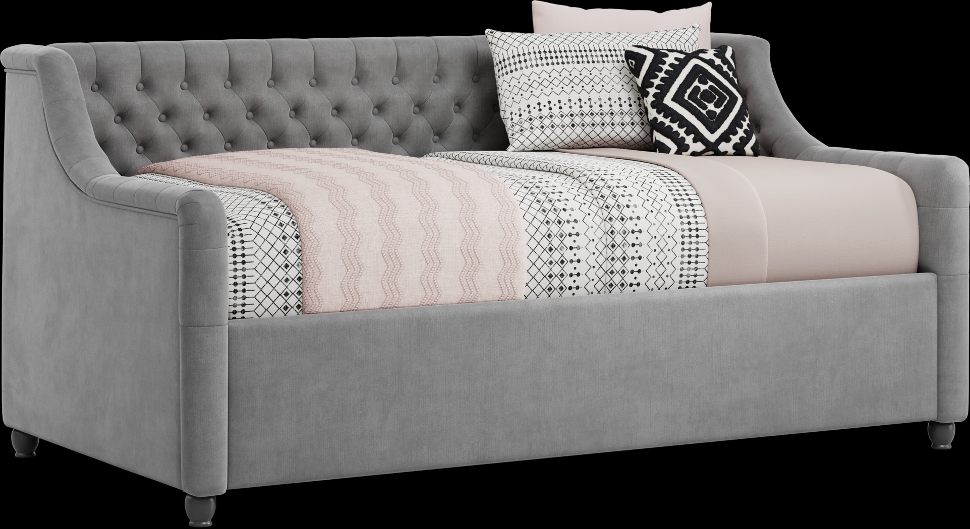 Kids Hilton Head White Bedroom with Alena Charcoal Twin Upholstered Daybed - Thumbnail - Image 4