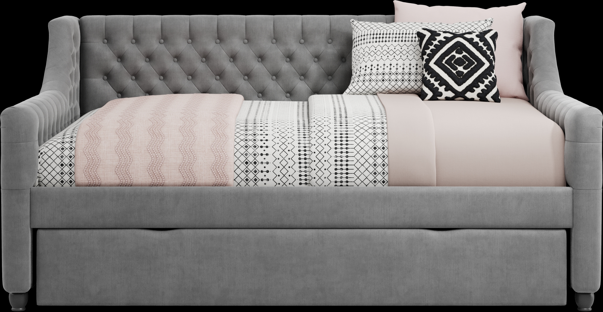 Alena Charcoal Full Daybed with Twin Storage Trundle - Thumbnail - Image 2