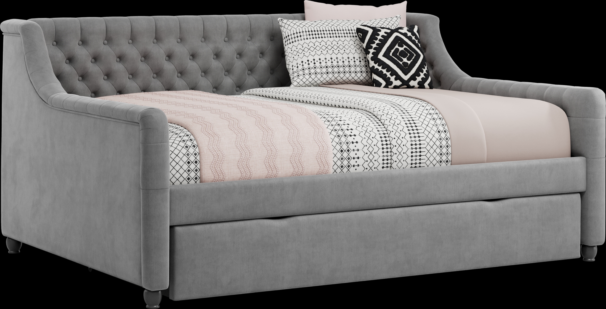 Alena Charcoal Full Daybed with Twin Storage Trundle - Thumbnail - Image 1