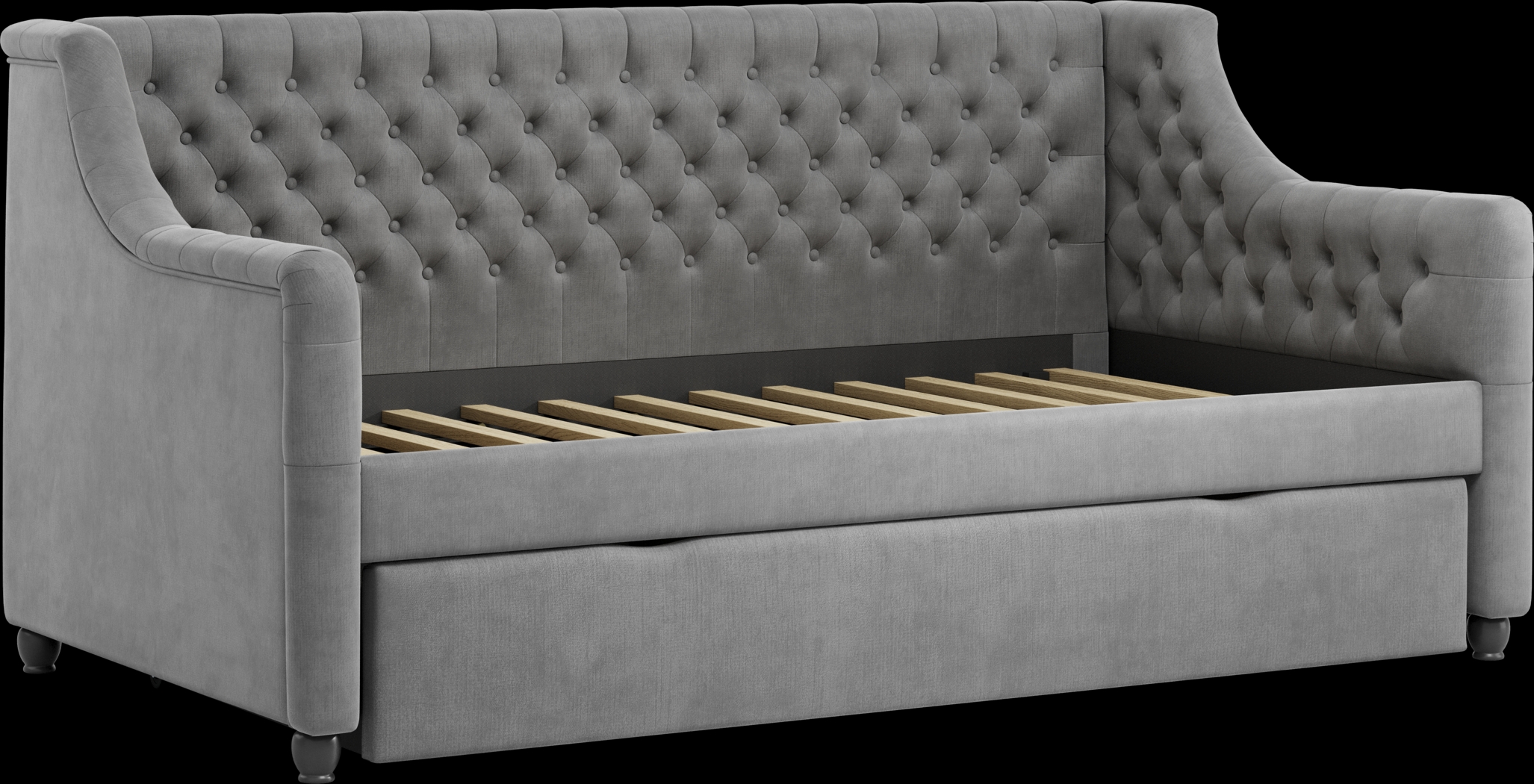 Alena Charcoal Twin Daybed with Twin Storage Trundle - Thumbnail - Image 4