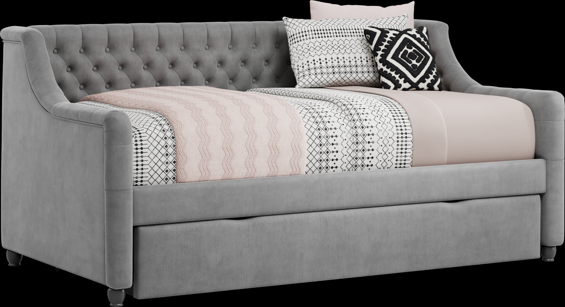 Alena Charcoal Twin Daybed with Twin Storage Trundle - Thumbnail - Image 1