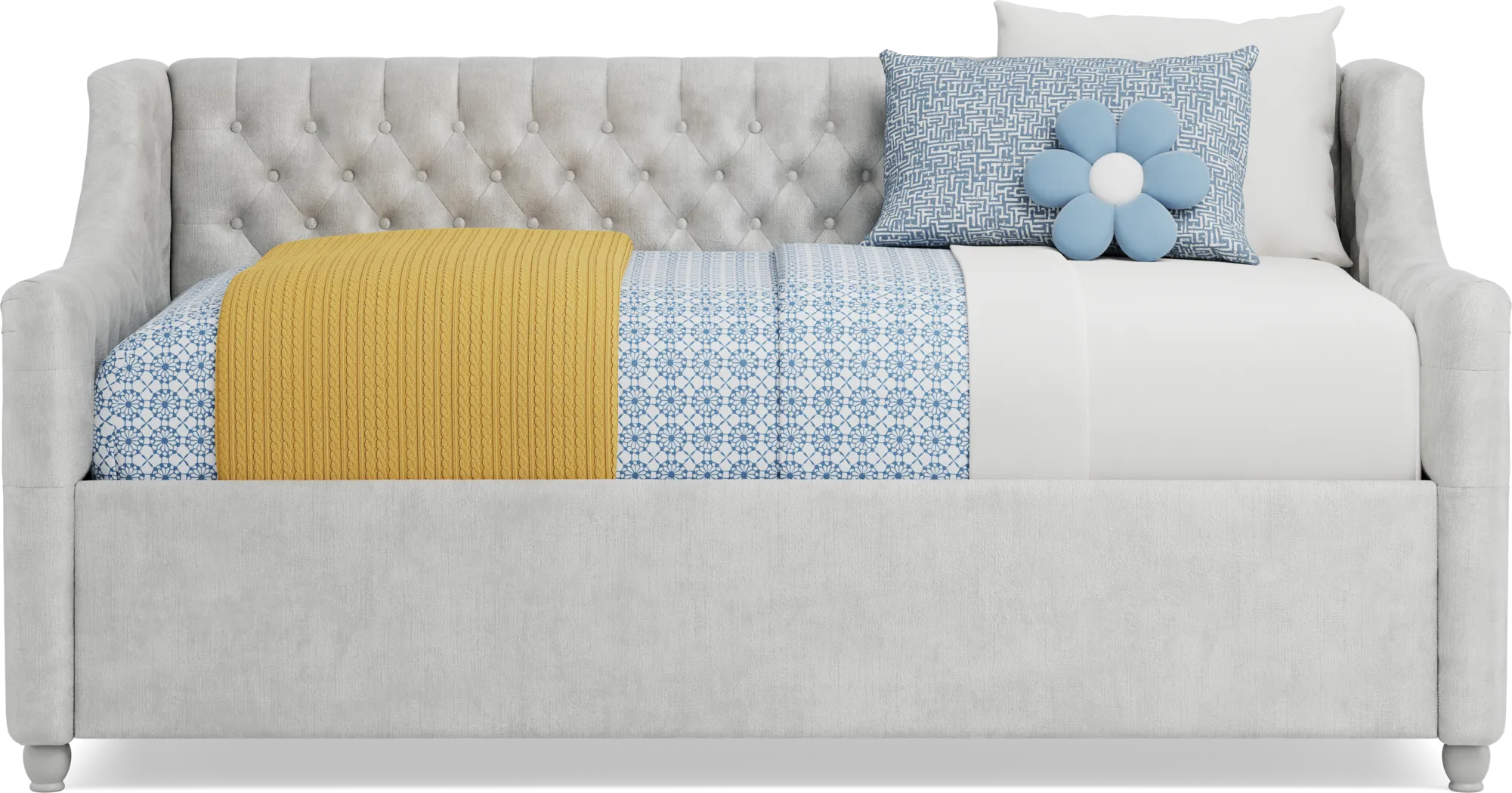 Kids Petit Paris Silver 5 Pc Twin Daybed Upholstered Bedroom - Thumbnail - Image 6