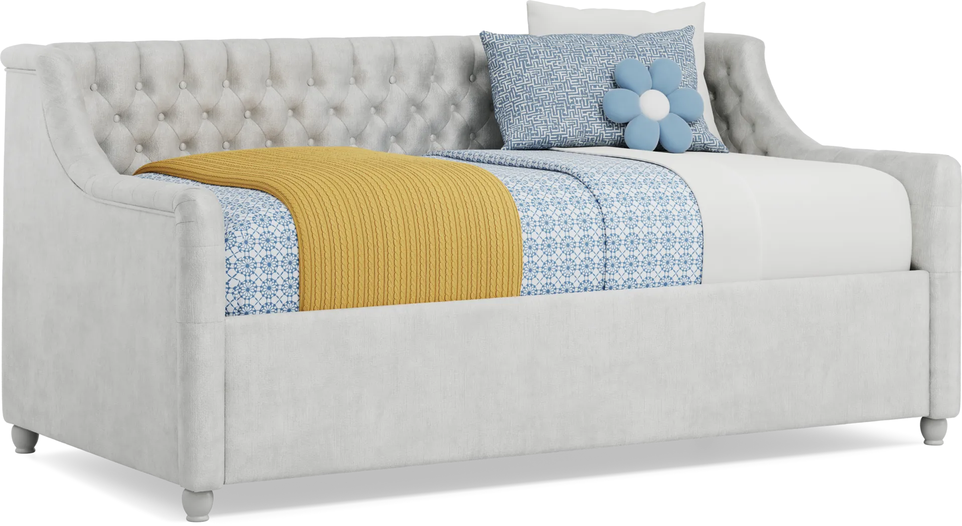 Kids Petit Paris Silver 5 Pc Twin Daybed Upholstered Bedroom - Thumbnail - Image 5