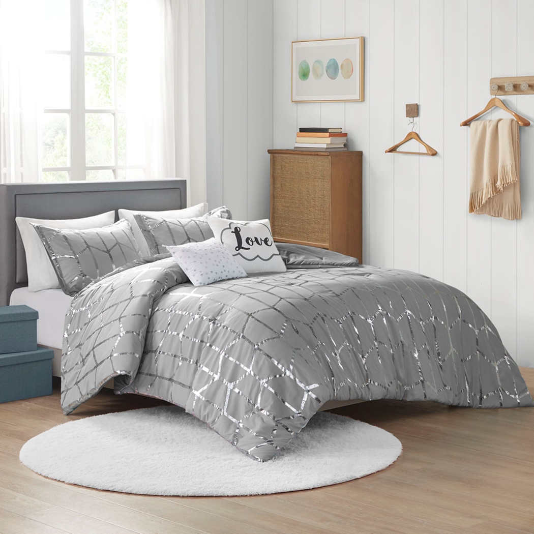 Alesi Gray King Comforter Set - Thumbnail - Image 3