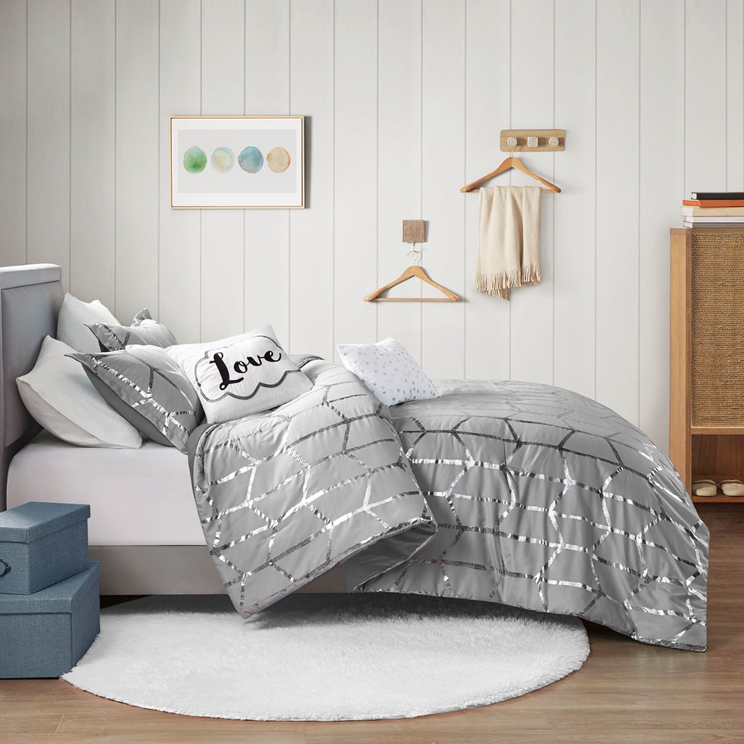 Alesi Gray King Comforter Set - Thumbnail - Image 4