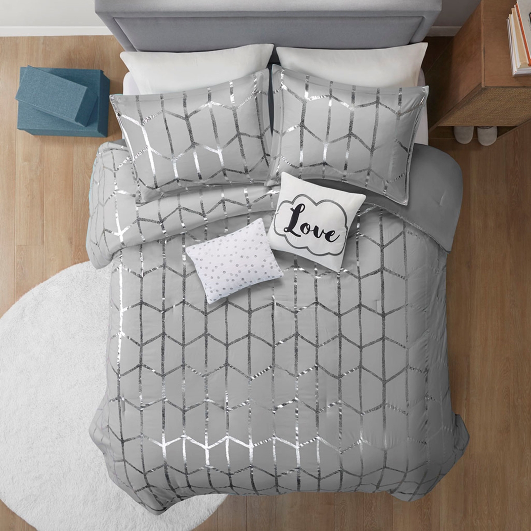 Alesi Gray King Comforter Set - Thumbnail - Image 5